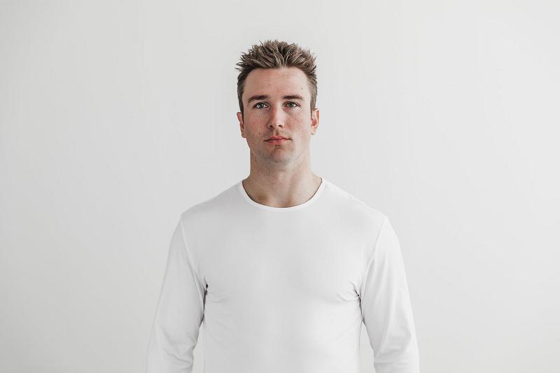 Men's Nobull Lightweight Tee Long Sleeve Black | SG M2533Q